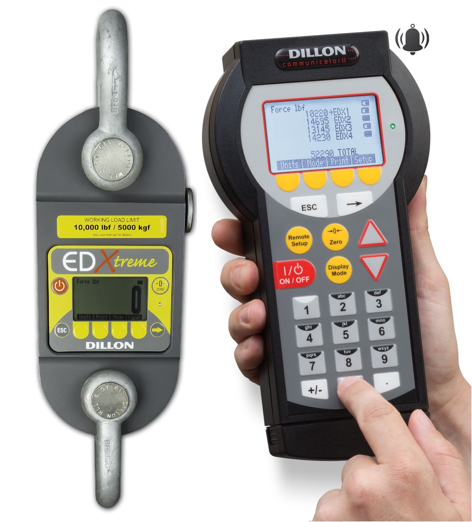 edxtreme dynamometer & dillon communicator hand alarm